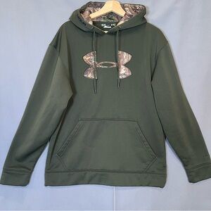 Under Armour Camo Storm Men's szM Green Hoodie Logo Realtree xtra hunt outdoors